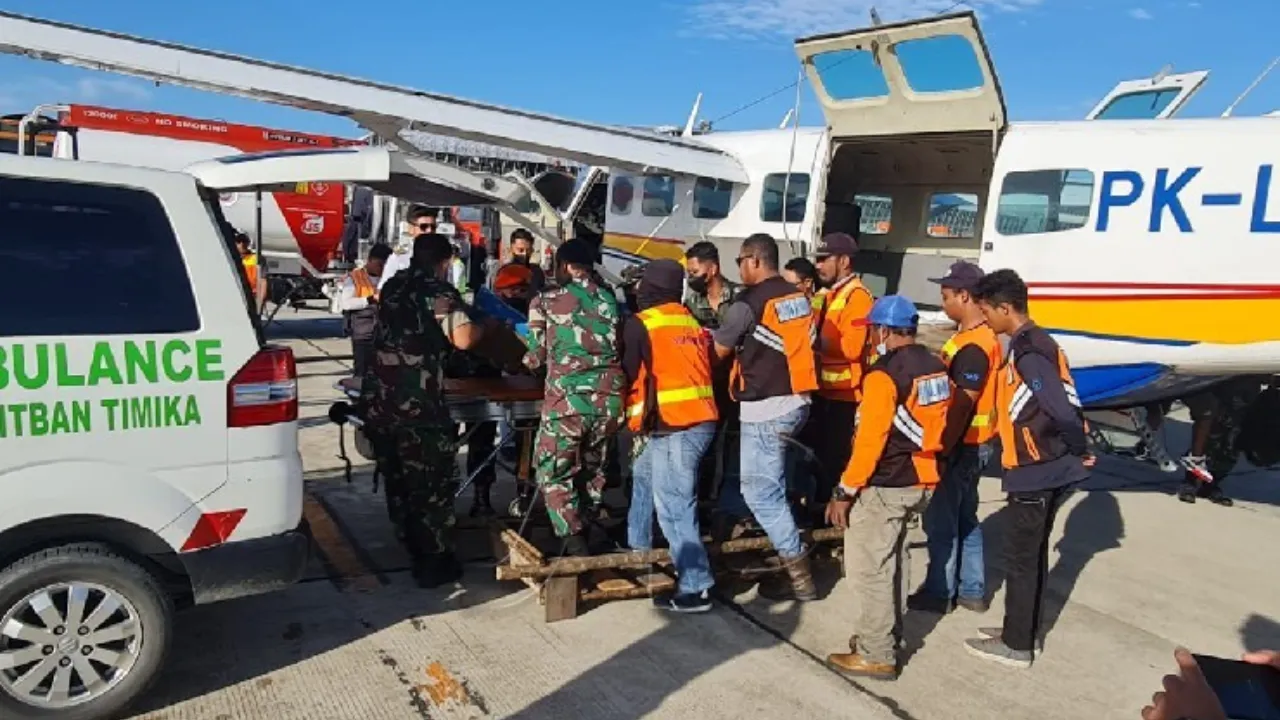 Evakuasi Korban Penembakan KKB Puncak Dilakukan di Bandara Avco Mozes Kilangin Timika